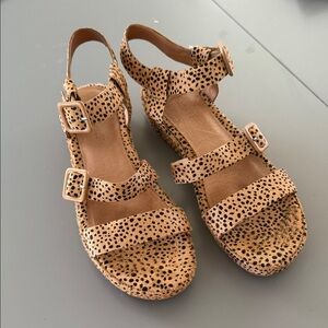 Madewell The Robin Platform Women's Sandals Size 7.5 Spotted Calf